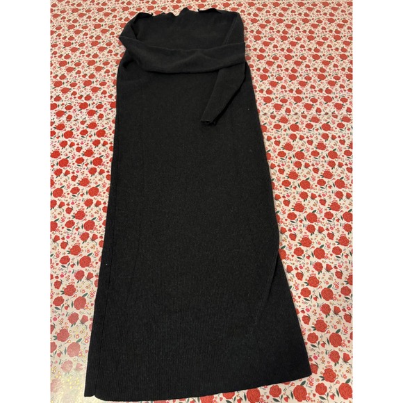 Lauren Ralph Lauren y2k 100% Merino Wool Ribbed Button Front Maxi Dress L d3 - Picture 3 of 7